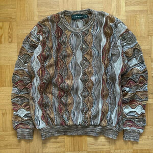 Vintage Tundra 3d knit sweater Coogi Style Size Large Made in Canada